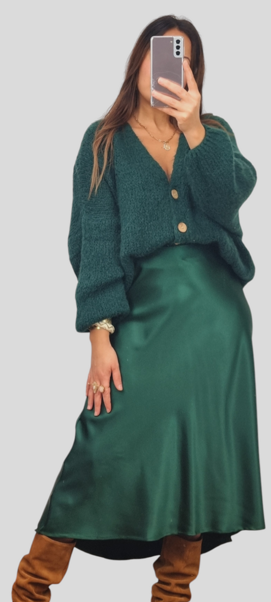 Cardigan vert sapin